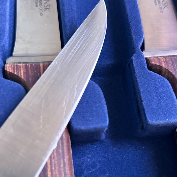 DANSK Master Series Classic Steak Knife Set Lot Of 4 Knives Wood Handle - Picture 5 of 6